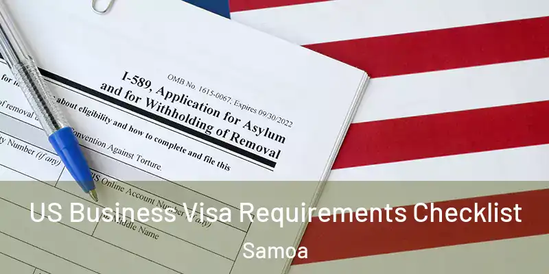  US Business Visa Requirements Checklist Samoa
